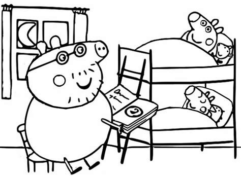 Peppa Pig Coloring Pages Christmas Printable Free Coloring Sheet