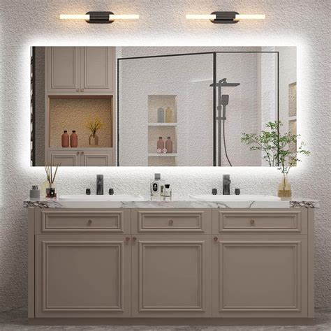 Apmir 72 In W X 32 In H Rectangular Frameless Super Bright Backlited