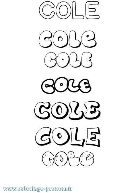 Coloriage Du Prénom Cole à Imprimer Ou Télécharger Facilement