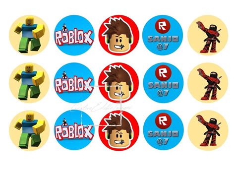 Custom Roblox Cupcake Toppers Made From Edible Icing Sheets Etsy In