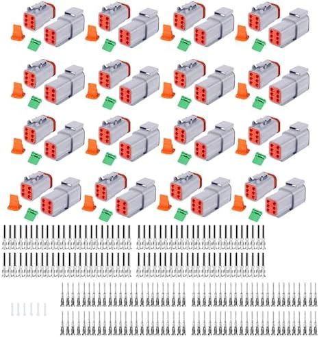 Amazon 102 PCS Deutsch DT Grey 4 Pin Connectors 8 Set Waterproof