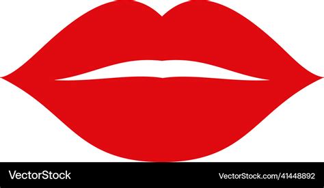 Red Lips Icon Woman Lipstick Mark Kiss Symbol Vector Image