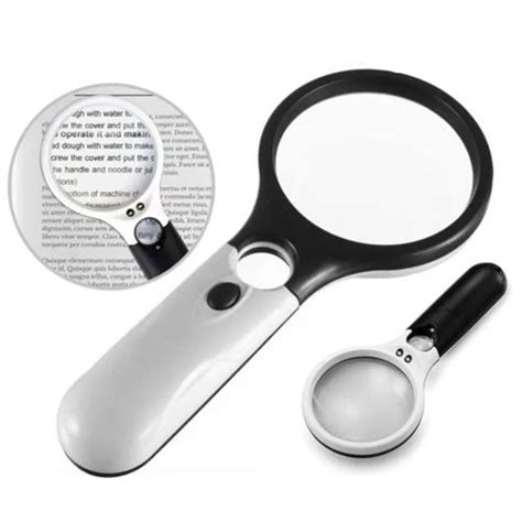 3 Led Light 3x 45x Magnifying Glass Lens Handheld Mini Pocket Microscope Reading Jewelry Loupe