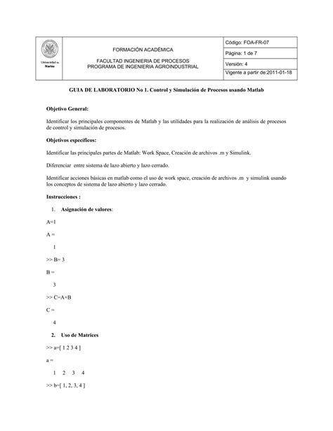 Guía De Laboratorio No1 Pdf Descarga Gratuita