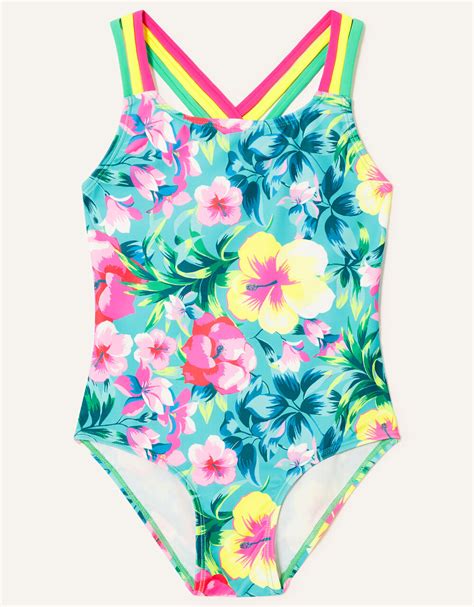 Tropical Floral Swimsuit Girls Beach And Swimwear Monsoon Uk