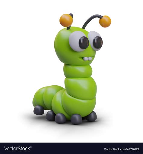 Side View On Realistic Green Centipede Model Vector Image