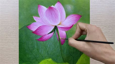 Daily Art 003 Acrylic Lotus Flower Acrylic Painting YouTube