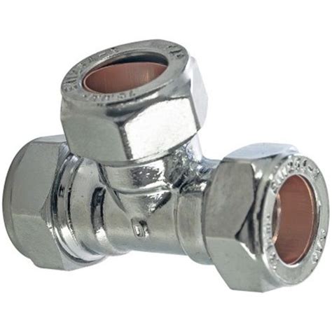 Brass Compression Equal Tee Chrome Plated Valvestubesfittings