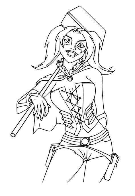 Dibujo E Imagen Harley Quinn Martillo Para Colorear Y Imprimir Gratis