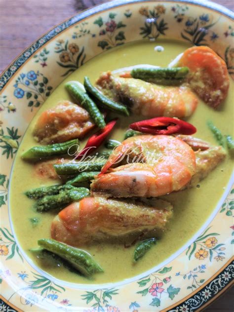 Masak Lemak Udang Dengan Kacang Panjang - Azie Kitchen