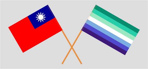 Crossed Flags Of Cambodia And Gay Men Pride Vector Image