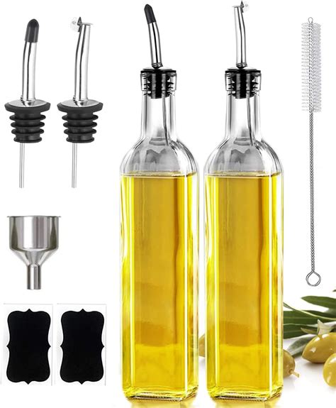 Amazon Leaflai Olive Oil Dispenser Bottle 2 Pcs Glass Olive Oil