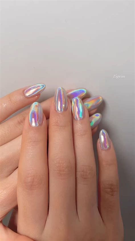 Unhas de gel holográficas Vídeo Unhas holográficas Ideias para