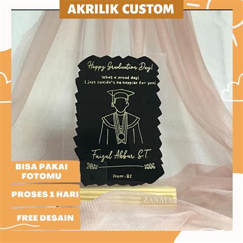 Jual Hadiah Gift Kado Hampers Graduation Plakat Akrilik Wisuda Ulang