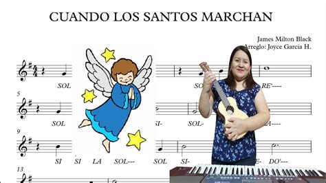 Cuando los santos marchan Partitura fácil SOL LA SI DO Y RE