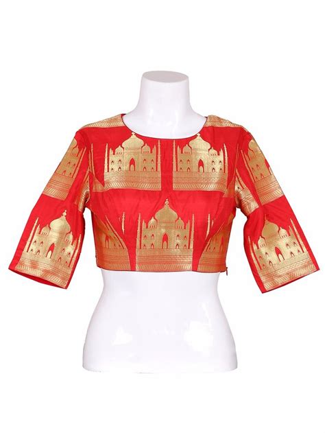 Designer Red Silk Ready Made Blouse Red Color Designer Silk Wedding Ready Made Readymade