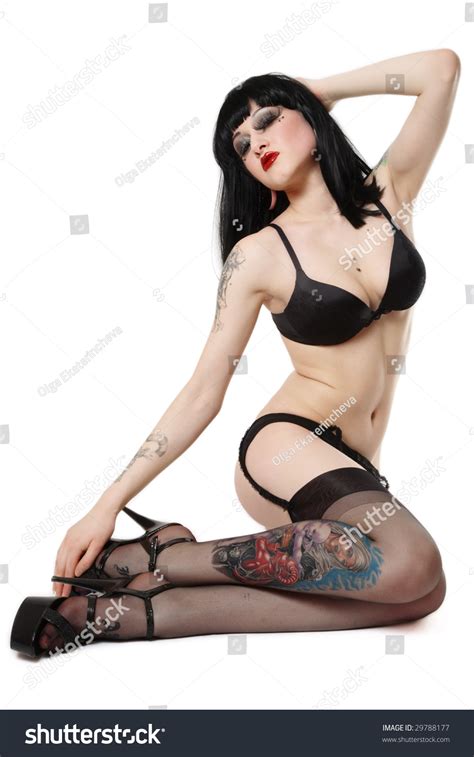 Sexy Brunette Bra Garter Belt Stockings Stock Photo Edit Now 29788177