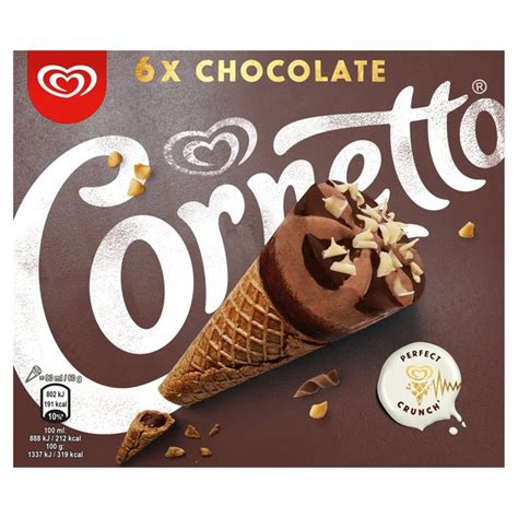 Cornetto Chocolate Ice Cream Cone 6 X 90ml From Ocado