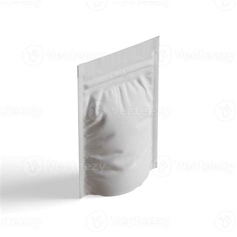 Blank White Aluminium Foil Plastic Pouch Bag Sachet Packaging Mockup