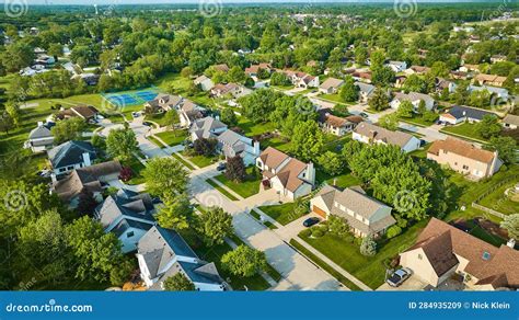 Neighborhood With Amenities Middleclass Housing Addition In Summer With