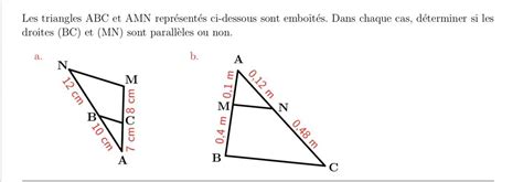 Les Triangles Abc Et Amn Repr Sent S Ci Dessous Sont Embo T S Dans