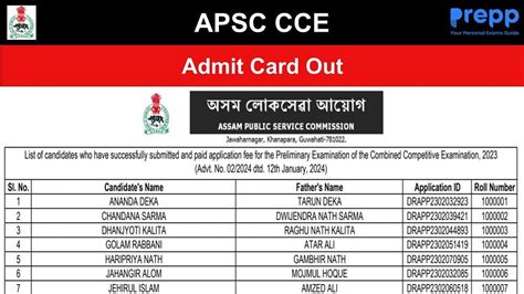 Apsc Cce Prelims Admit Card Released Check Shift Wise Schedule