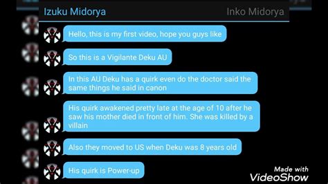 Mha Vigilante Deku Au Karito Ep Texting Story Youtube