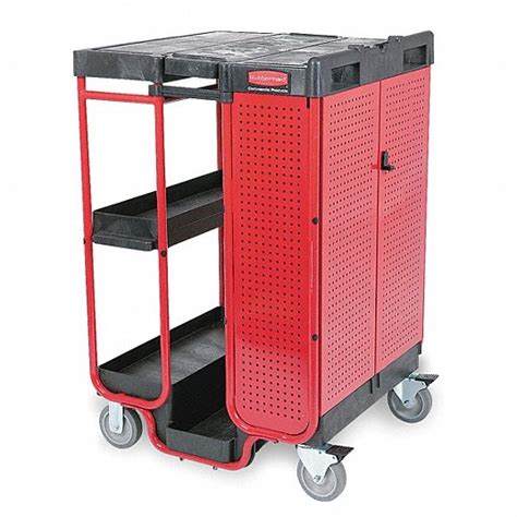 Ladder Cart With Cabinet 2 Swivel 2 Rigid Grainger