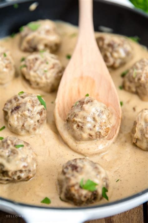 Swedish Meatballs With Sour Cream Gravy Ikea Copcat