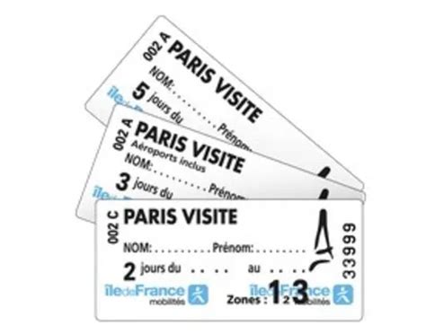 Paris Visite Pass Transport Ticket • Paris Je T Aime Tourist Office