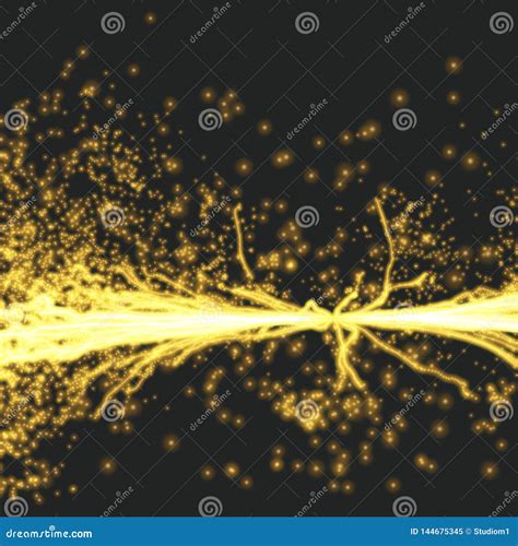 Electricity Lighting Effects Array With Dynamic Particles Stock Vector