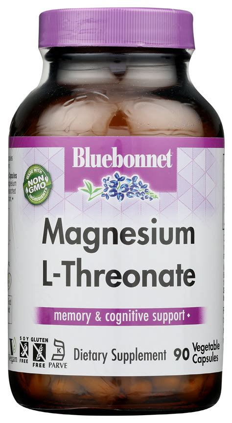 Bluebonnet Magnesium L Threonate 90 Vegetable Capsules Nutrition Stop