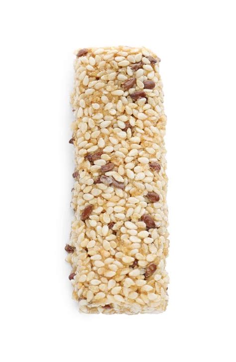 Tasty Sesame Seed Bar Isolated On White Stock Photo Image Of