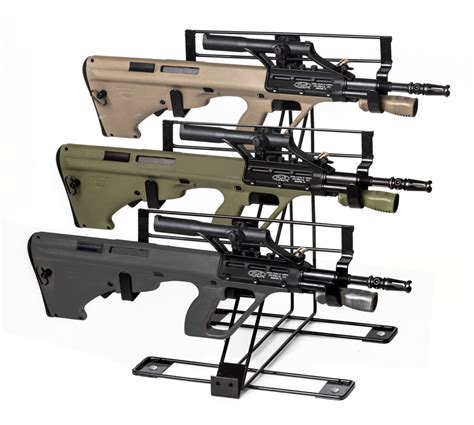 3 Bullpup Mini Rifle Waterfall Table Top Display W 16 Rifle Cradles