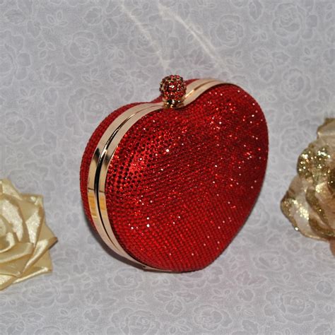 Swarovski Heart Bag Purse Crystal Box Clutch Bag Purse Etsy