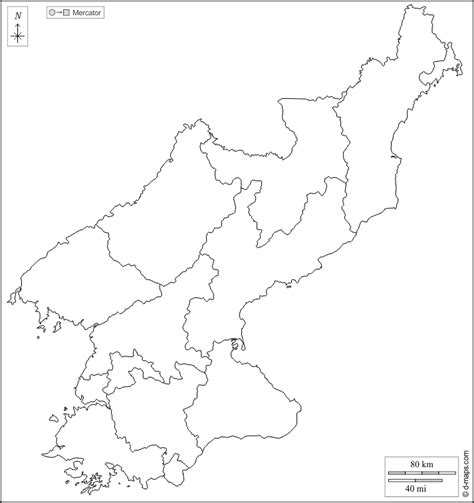 Corea Del Norte Mapa Gratuito Mapa Mudo Gratuito Mapa En Blanco