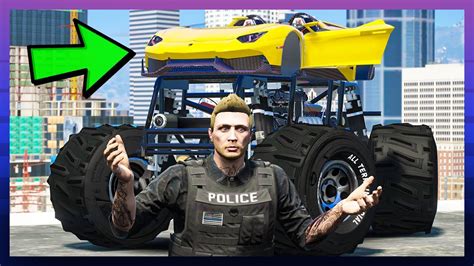 Gta Roleplay Redlinerp Monster Truck Lambo Destroys Cops