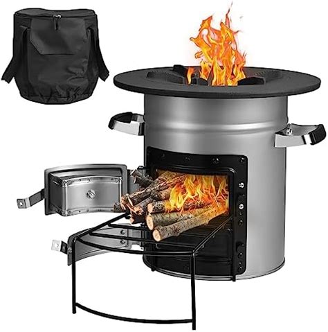 Raketenofen Outdoor Rocket Stove für Dutch Oven Grillpfannen BBQ