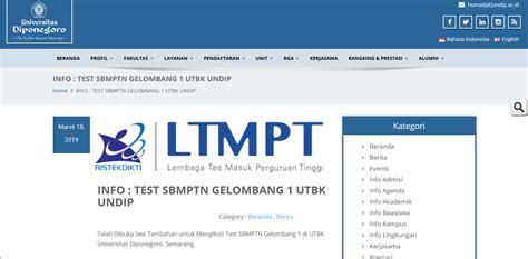 INFO TEST SBMPTN GELOMBANG 1 UTBK UNDIP Faculty Of Social And