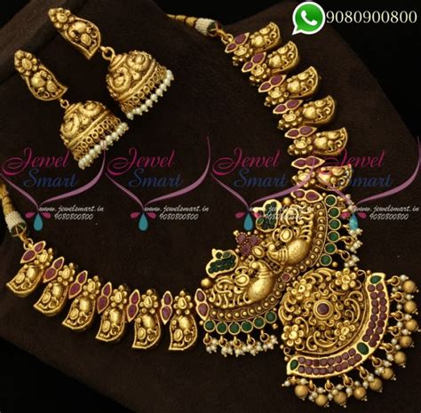 Antique Nagas Jewellery Peacock Handmade South Indian Designs NL20073