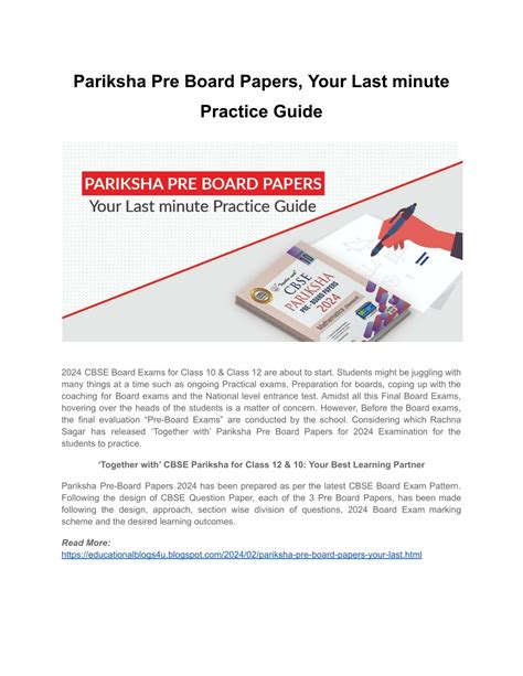 Ppt Pariksha Pre Board Papers Your Last Minute Practice Guide