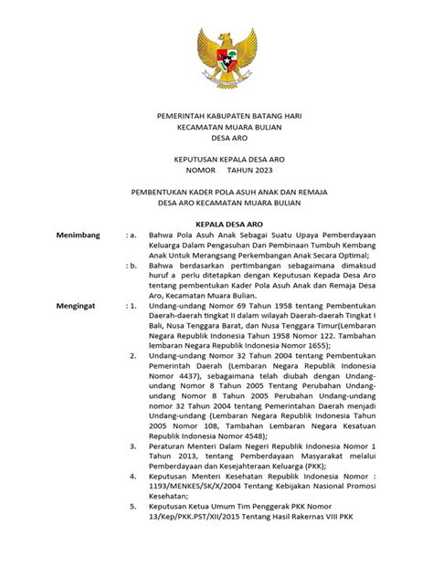 Contoh Sk Kader Paar Pdf
