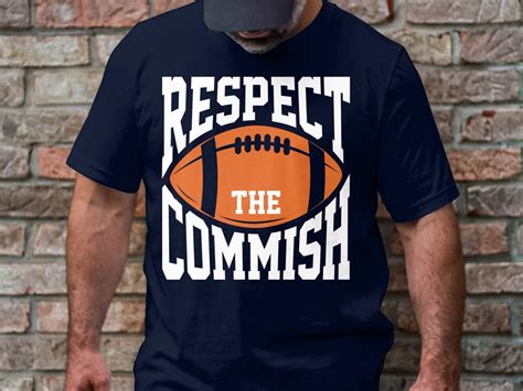 Respect The Commish Fantasy Football Commissioner Sports Fan Casual Shirt Soft Cotton Unisex