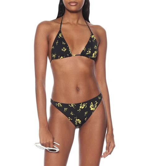 Floral Bikini Bottoms In Black Ganni Mytheresa