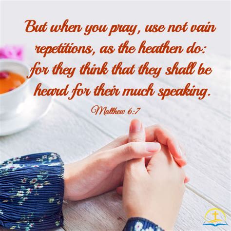 Avoiding Vain Repetitions in Prayer - Matthew 6:7 - Today's Bible Verse for June 29, 2018