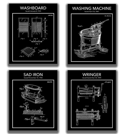 Laundry Room Patent Wall Decor Set Of 4 8x10 Unframed