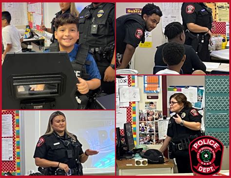 Meadows Place Police Attend Career Day At Rogers Middle School City