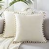 Topfinel Cushion Covers 45x45 Boho Cushion Covers 18 X 18 Inches Cream