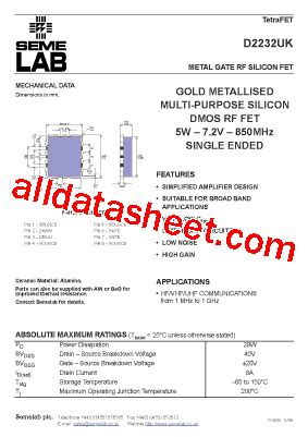 D Uk Datasheet Pdf Seme Lab