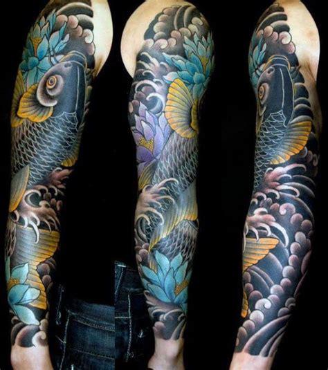 Full Sleeve Tattoo Koi Fish